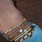 14kt gold bar diamond tennis bracelet