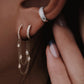 14kt gold and double diamond row mini hoop earrings