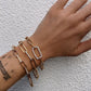 14kt gold and diamond solid geo link bracelet
