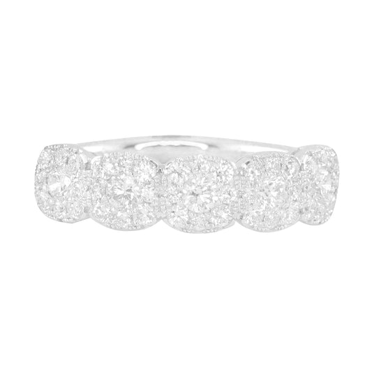 14kt gold five cushion diamond band - Luna Skye