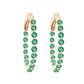 14kt gold floating emerald hoops