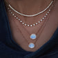 14kt gold and diamond free form moonstone necklace