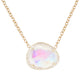 14kt gold and diamond free form moonstone necklace - Luna Skye