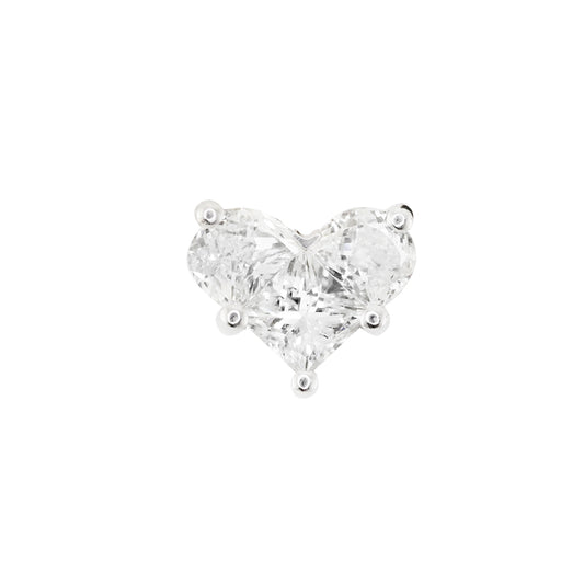 14kt gold and full diamond mini heart stud - Luna Skye