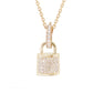 14kt gold and full diamond love lock necklace