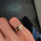 14kt gold and diamond horizontal starburst signet ring - Luna Skye