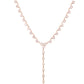 14kt gold full diamond bezel lariat necklace - Luna Skye
