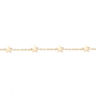 14kt gold row of stars bracelet