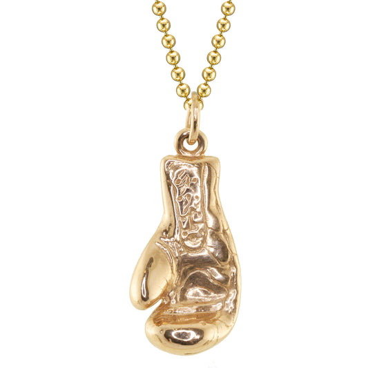 14kt golden glove necklace