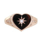 14kt gold and diamond vintage Heart Starburst signet ring - Luna Skye