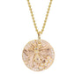 14kt gold and diamond honey bee coin necklace