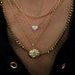 14kt gold and diamond mini full diamond heart necklace - Luna Skye