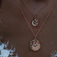 14kt gold diamond star and moon mini disk necklace - Luna Skye