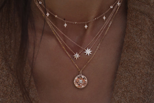 14kt gold petite starburst necklace - Luna Skye