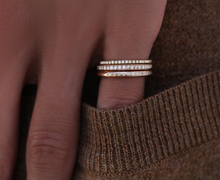 14kt gold and spaced pave white diamond ring - Luna Skye