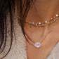 14kt gold and diamond free form moonstone necklace - Luna Skye