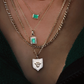 14kt gold emerald bezel necklace