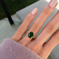 14kt gold and diamond chrome green tourmaline solitaire eternity ring - Luna Skye