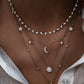 14kt gold diamond orbit necklace
