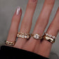 14kt gold and diamond baguette chain ring