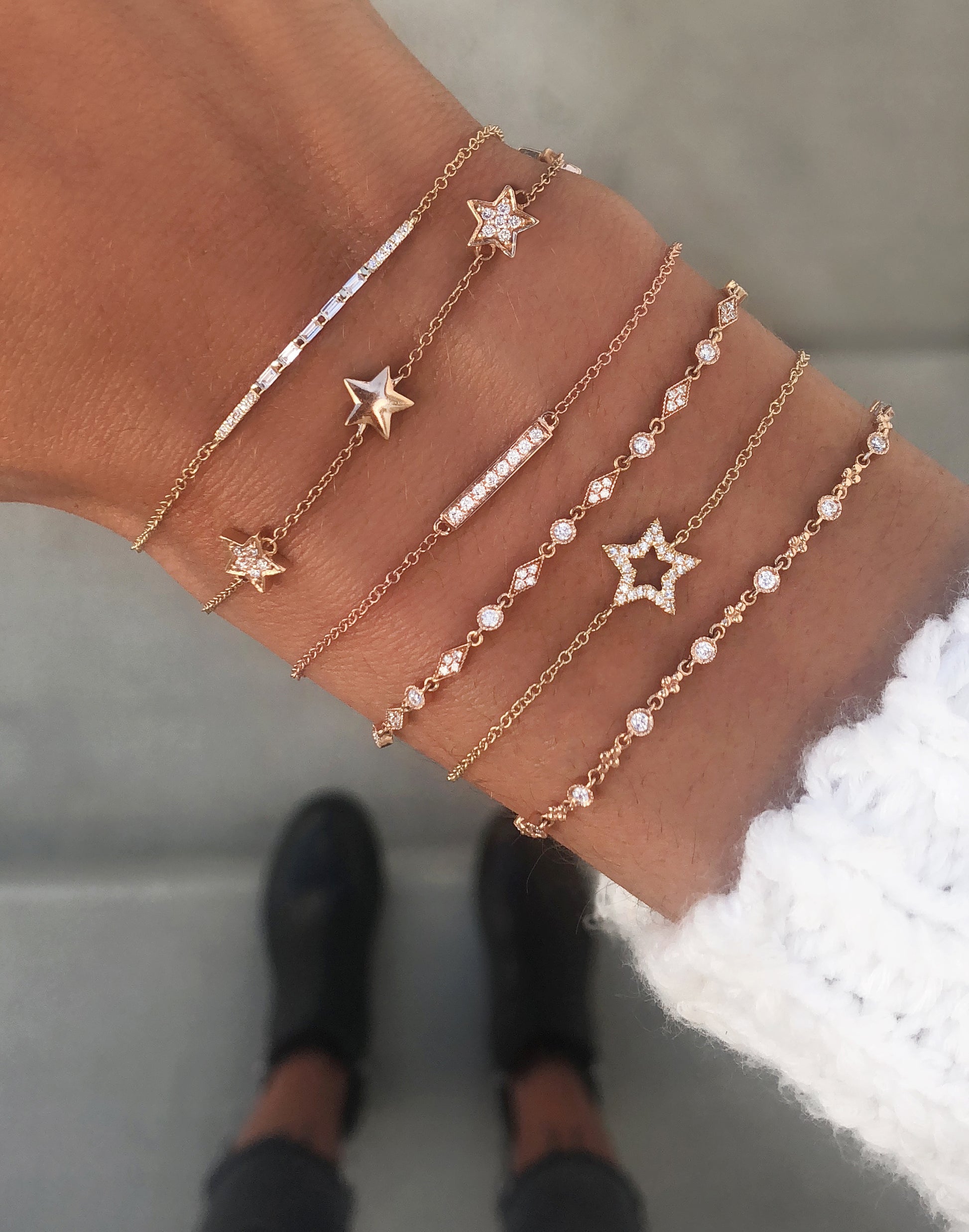 14kt gold and diamond star bracelet - Luna Skye