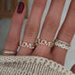 14kt gold and diamond love chain ring - Luna Skye