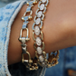 14kt gold and diamond vintage chain link bracelet