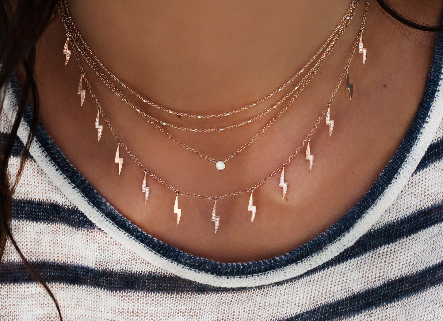 14kt gold solitaire diamond necklace - Luna Skye
