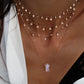 14kt gold diamond star and bezel drip choker necklace - Luna Skye