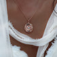 14kt gold and gray diamond starburst hammered disk necklace - Luna Skye