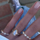 14kt gold and diamond moonstone claw ring