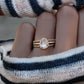 14kt gold and diamond mini moonstone ring - Luna Skye