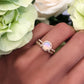 14kt gold and diamond round mini moonstone ring - Luna Skye