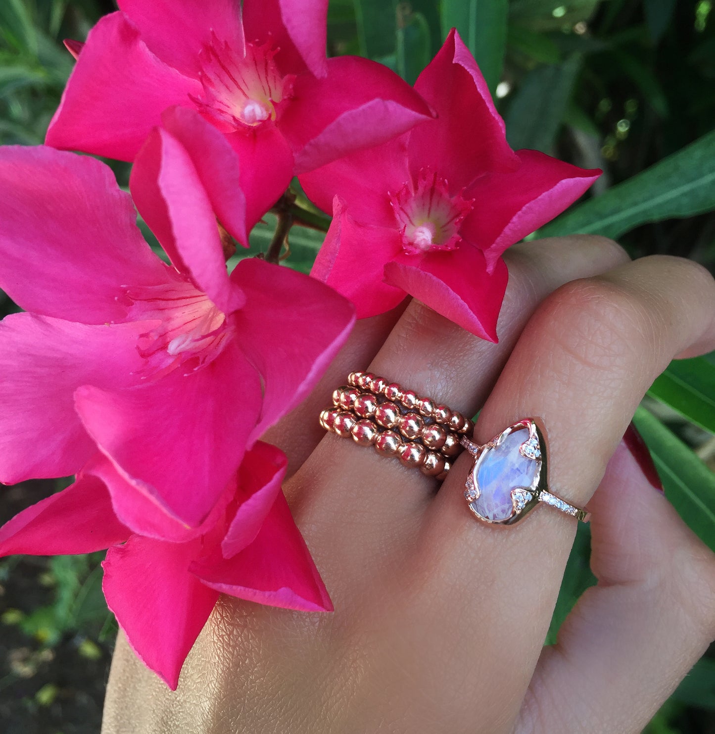 14kt gold medium bead ring - Luna Skye