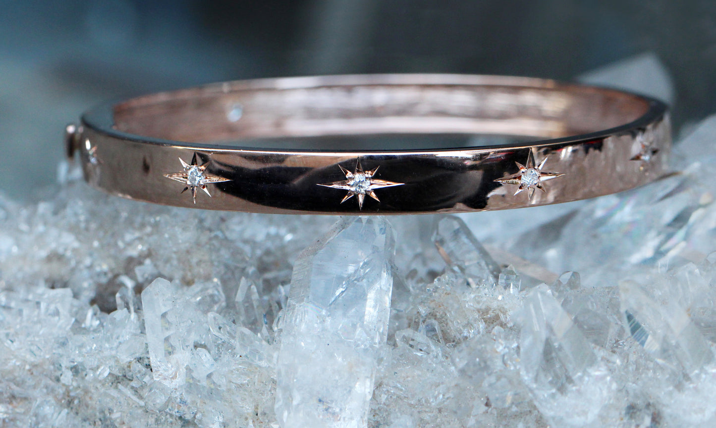 14kt gold and diamond starburst bangle - Luna Skye