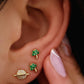 14kt gold emerald mini mushroom studs