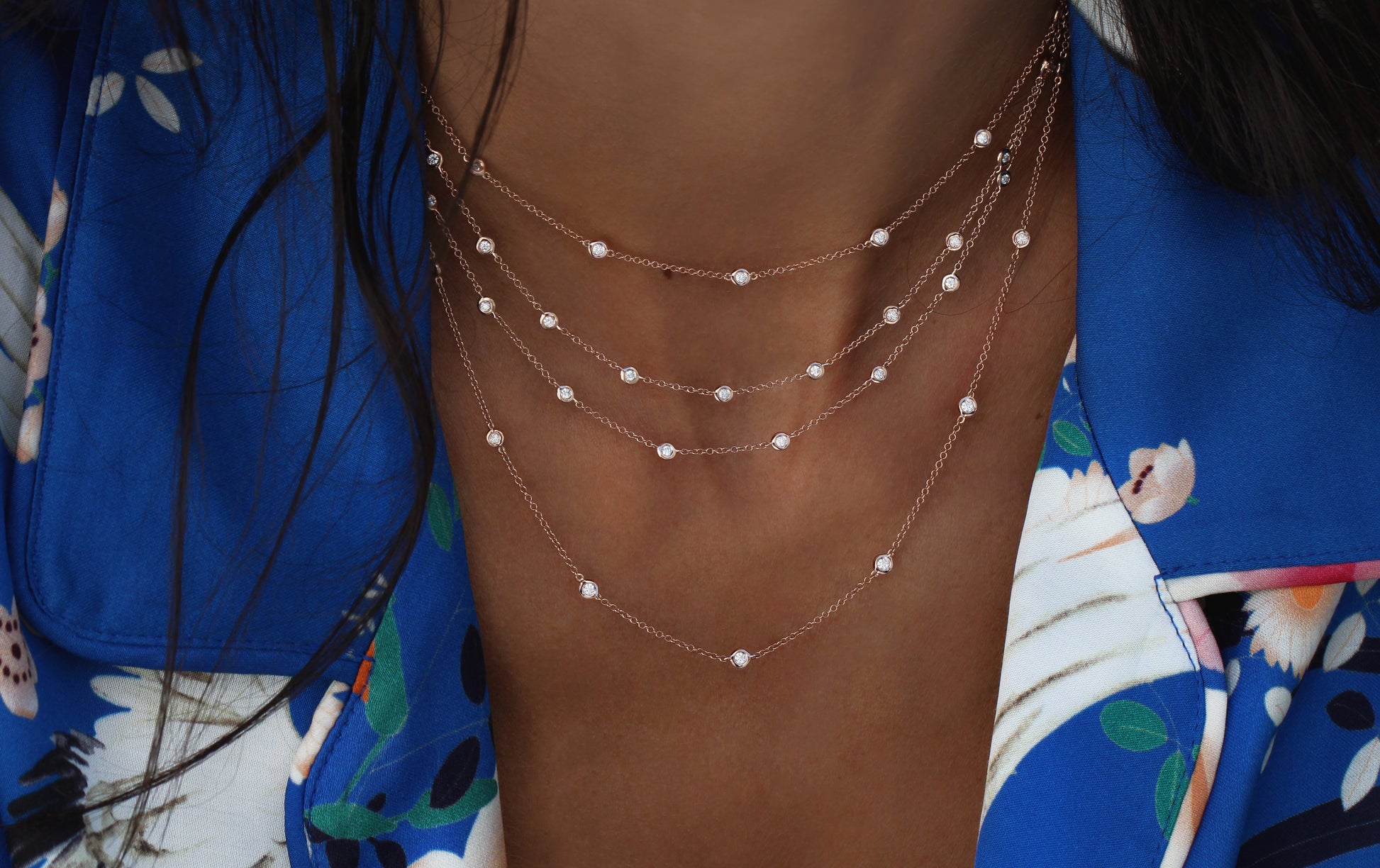 diamond bezel necklaces