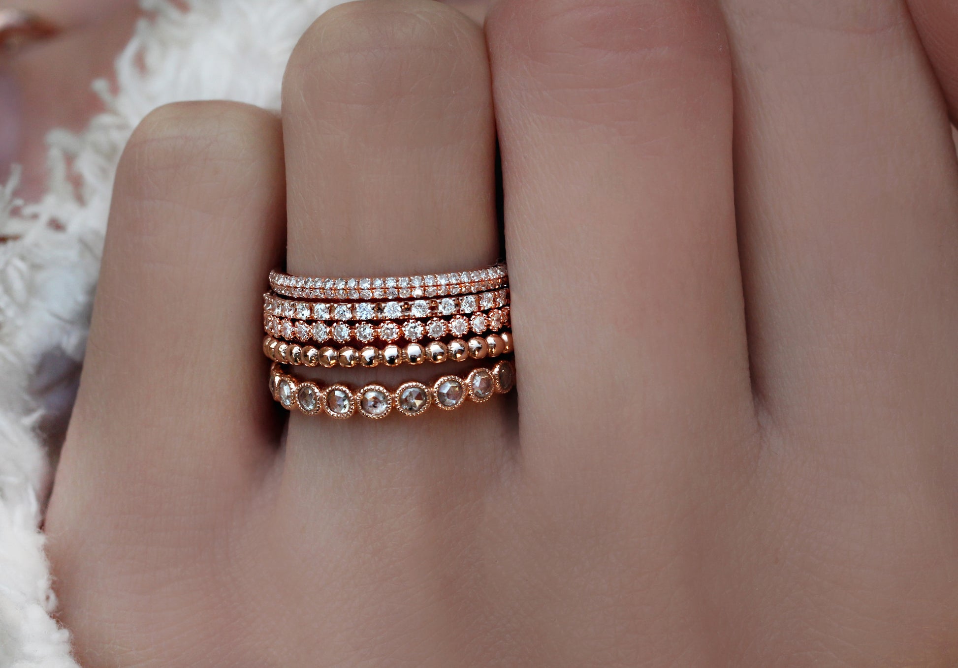 14kt gold and diamond rounded eternity ring - Luna Skye