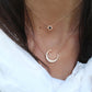 14kt gold and diamond starlit moon necklace - Luna Skye