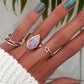 14kt gold and diamond multi hammered band teardrop moonstone ring - Luna Skye