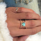 14kt gold and diamond Petite Triangle Double Band Labradorite ring - Luna Skye