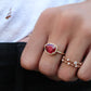 14kt gold and diamond single band ruby ring - Luna Skye