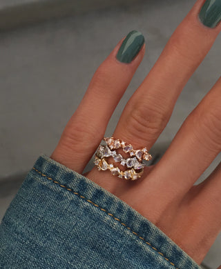 14kt gold rose cut diamond cluster ring - Luna Skye