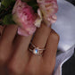 14kt gold and diamond Double Band Teardrop Moonstone ring - Luna Skye