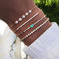 14kt gold and diamond poly bezel milgrain bracelet
