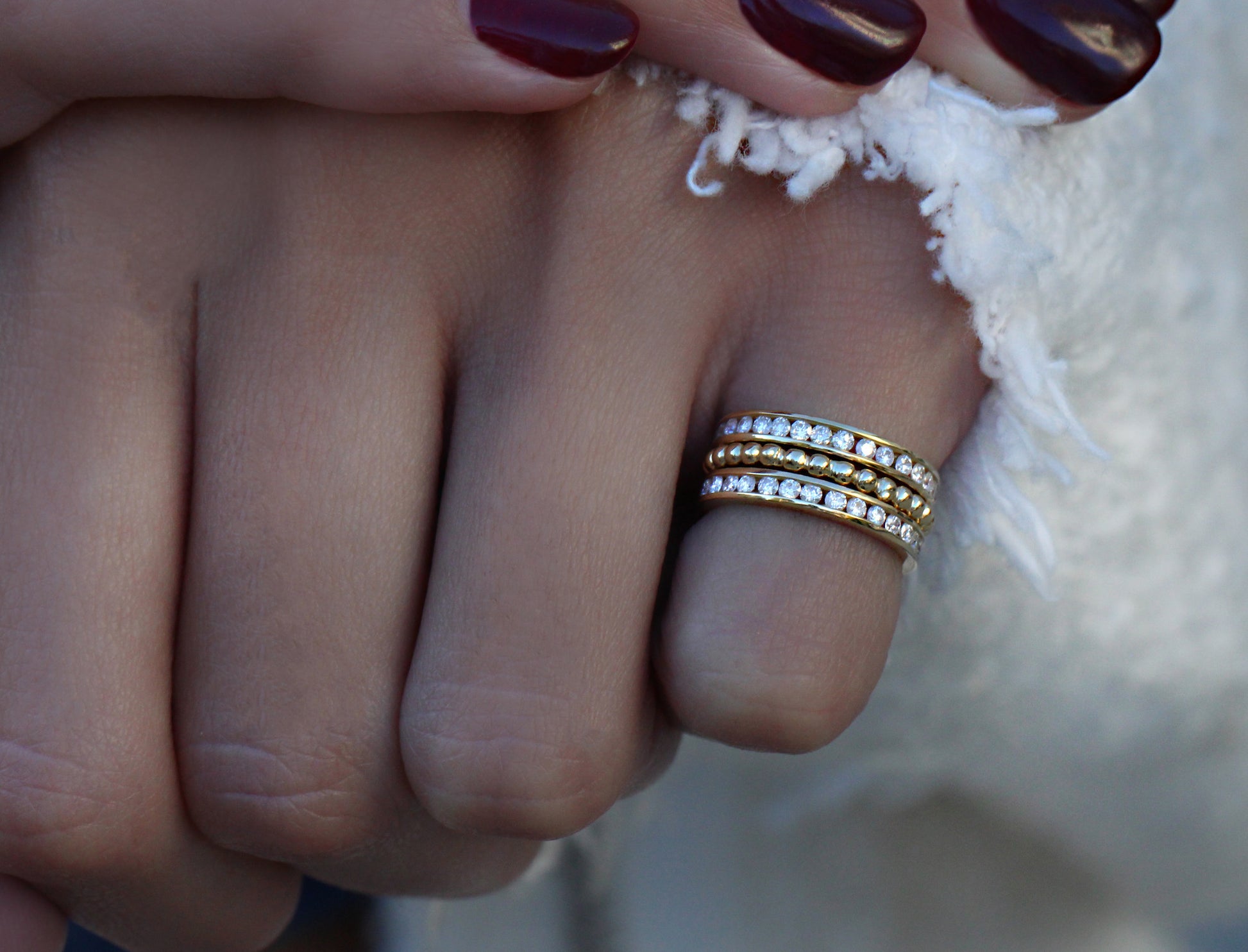 14kt gold bead ring - Luna Skye