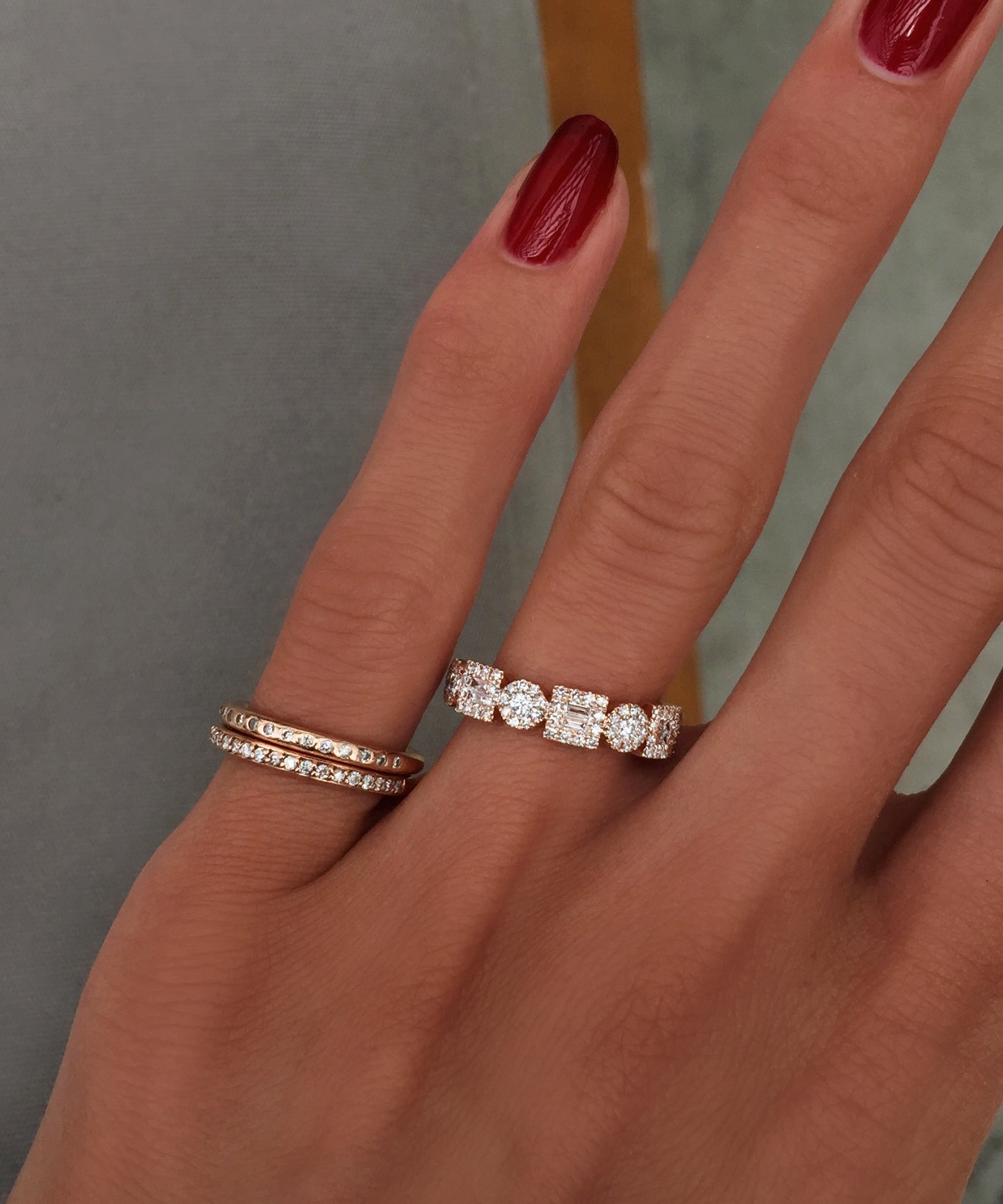 14kt gold and diamond geometric ring - Luna Skye