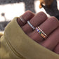 14kt gold thick rainbow sapphire band