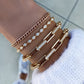 14kt gold and diamond solid geo link bracelet