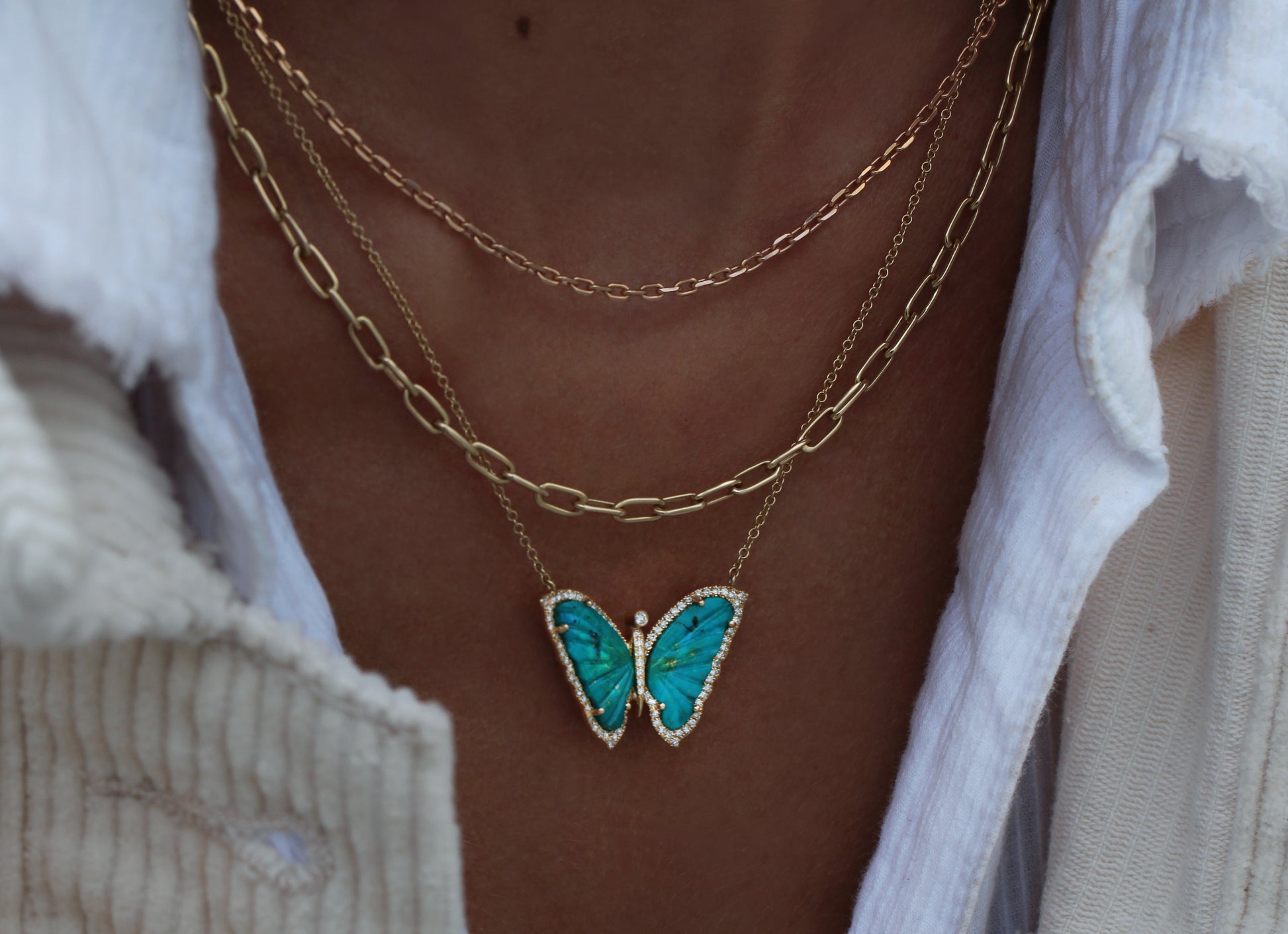 14kt gold thin paperclip chain necklace - Luna Skye